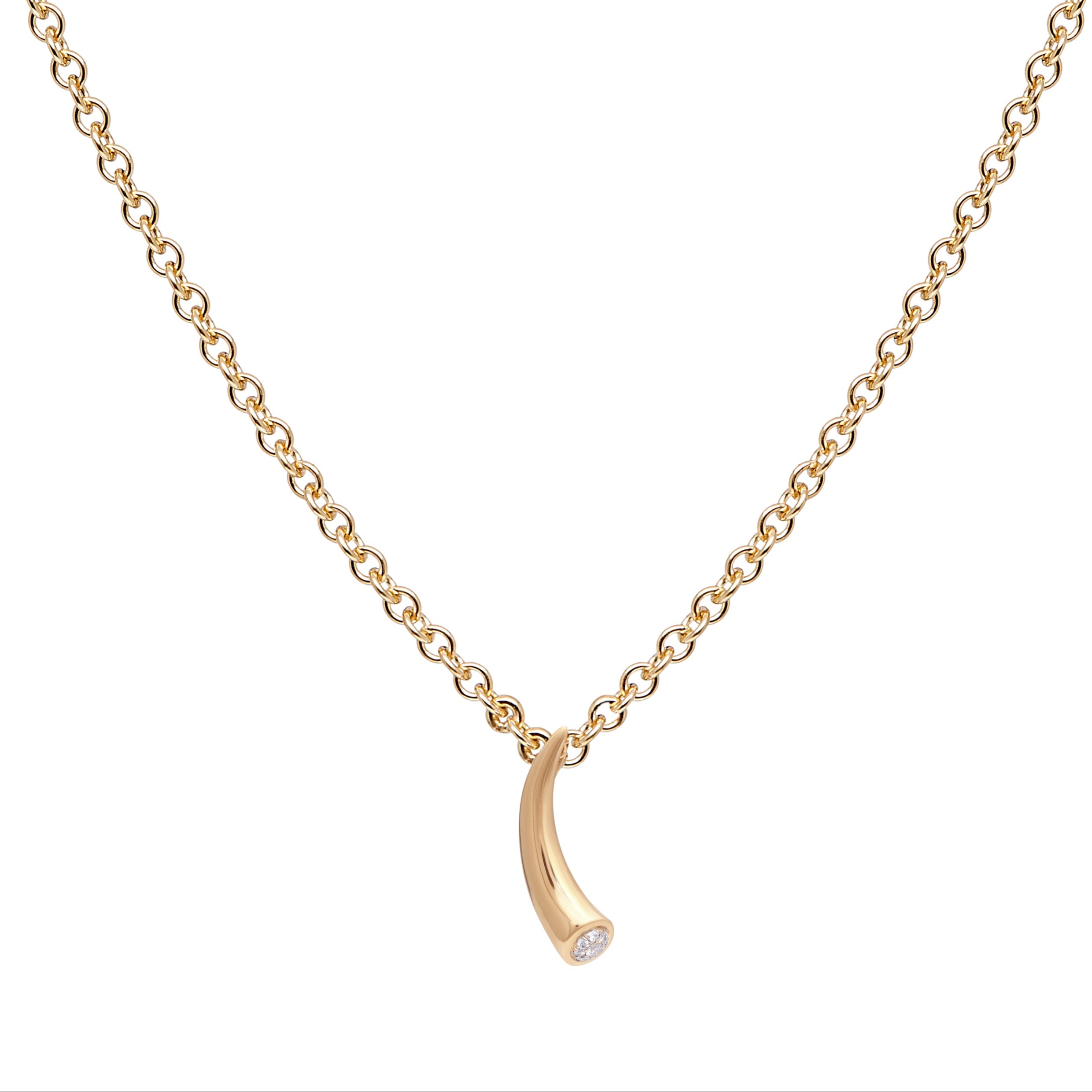 Pavé Diamond Tusk Necklace