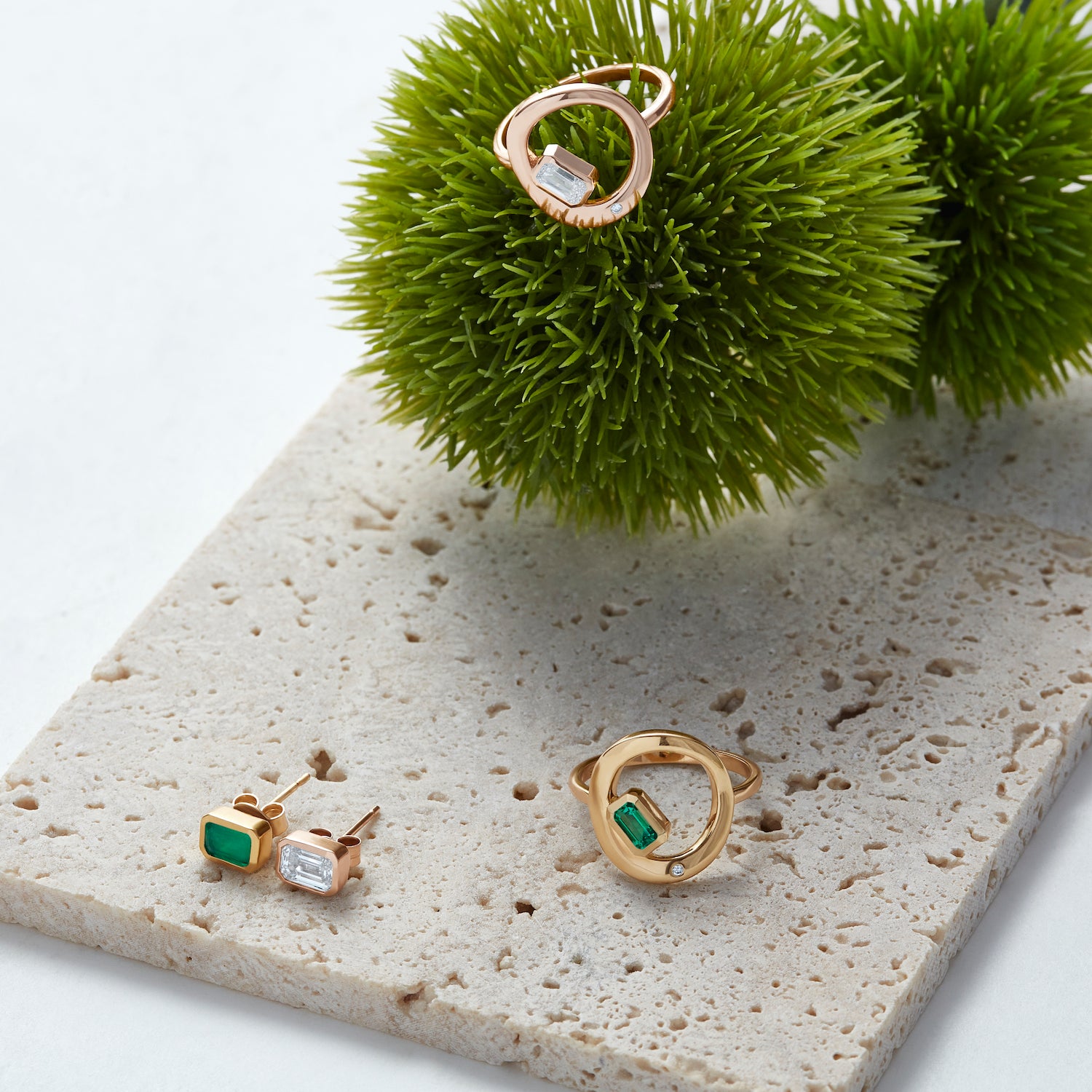 Chloe Emerald Stud Earrings