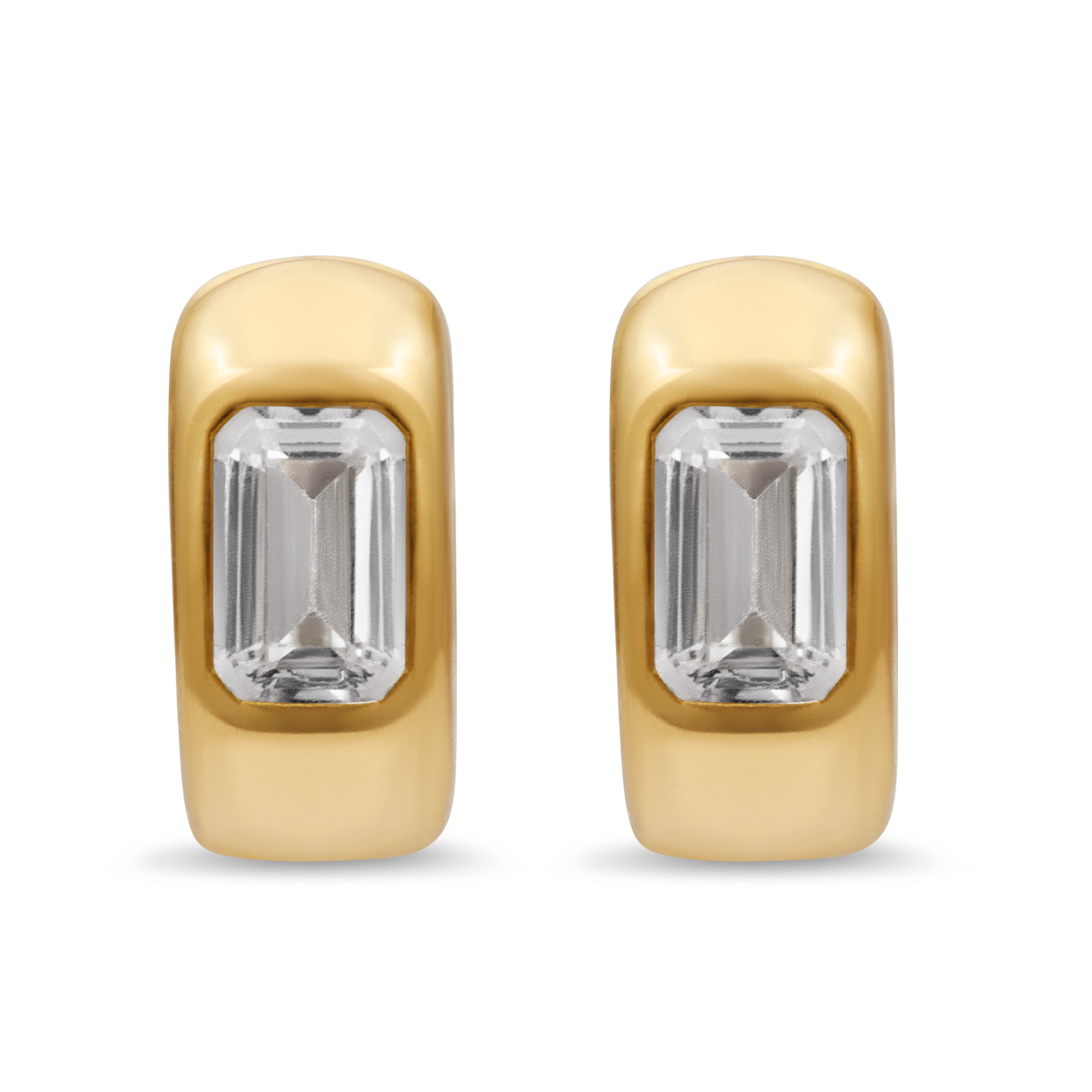 Chubby Hoops - White Sapphire
