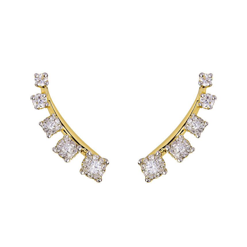 Mtondo Earrings - Diamond - Yellow Gold