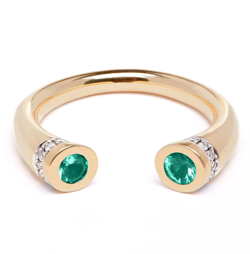 Chete Ring - Emerald and Diamond