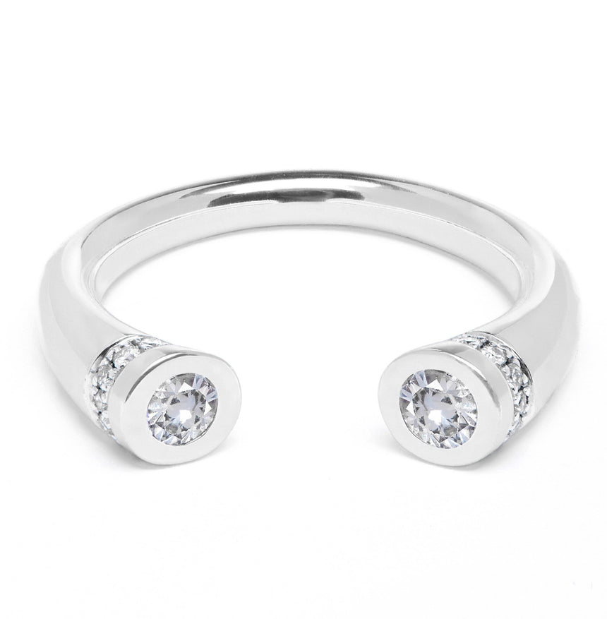 Chete Ring - White Gold & White Sapphire
