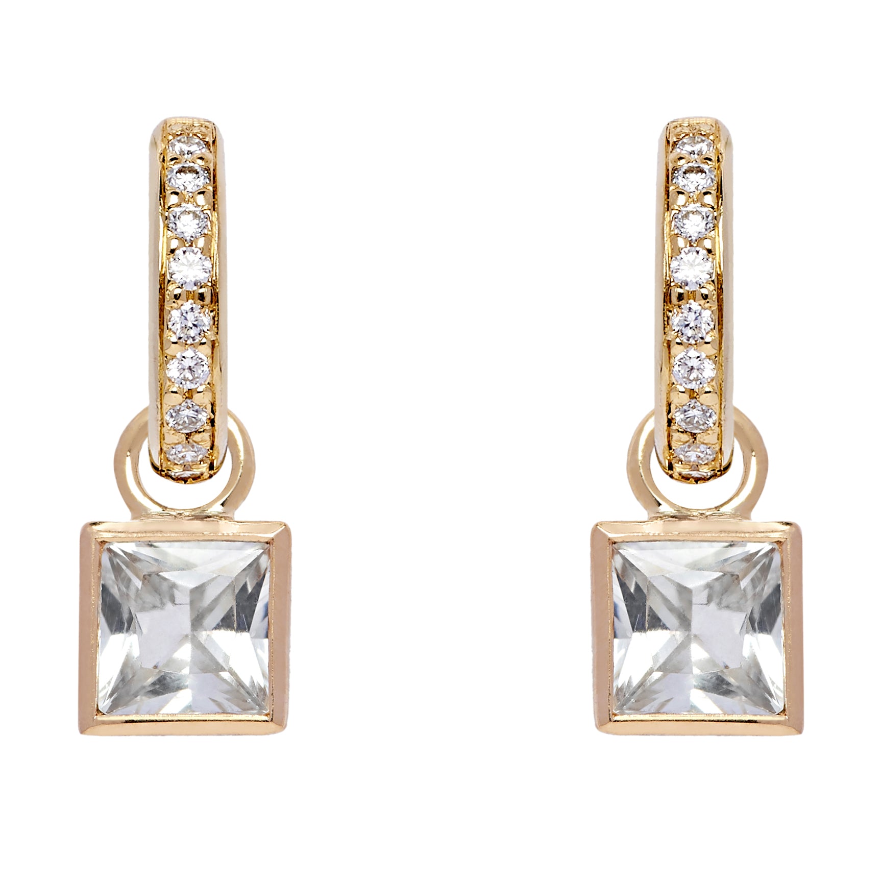 Square Detachable Droplets - White Sapphire