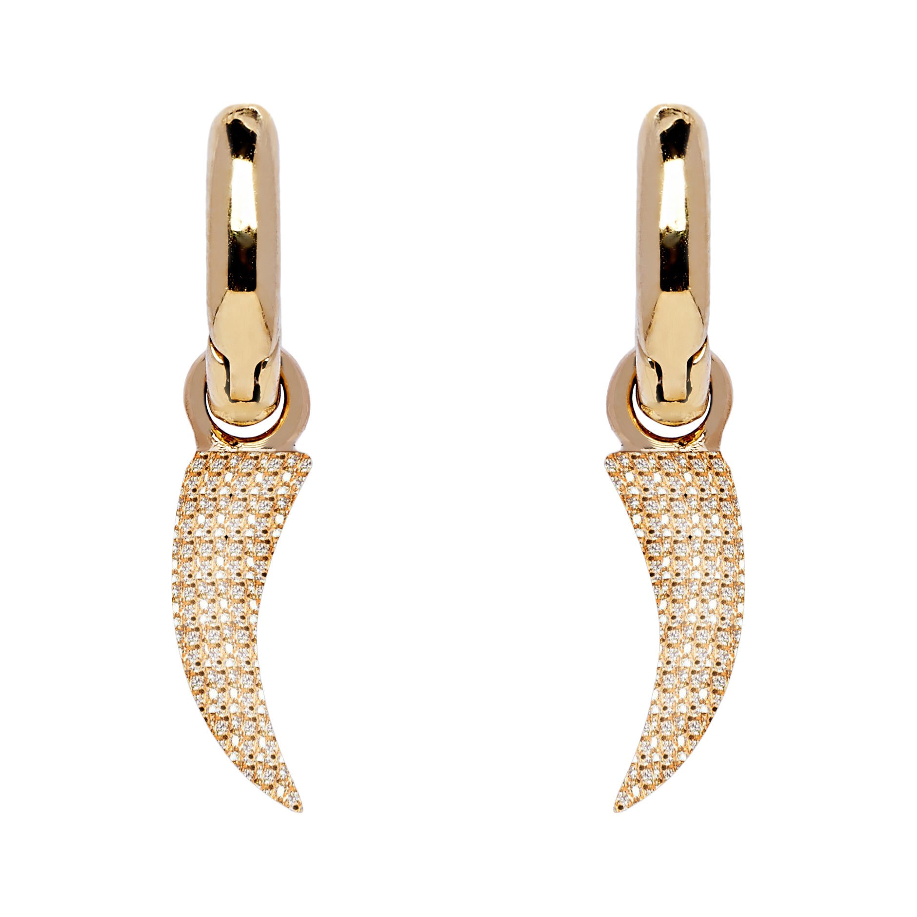 Detachable Tusk Droplets - Yellow Gold and Diamond