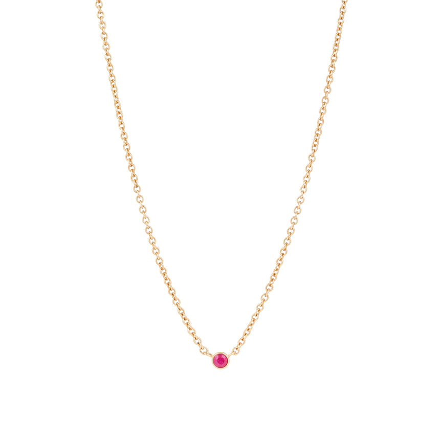 Small Ruby Pendant Necklace