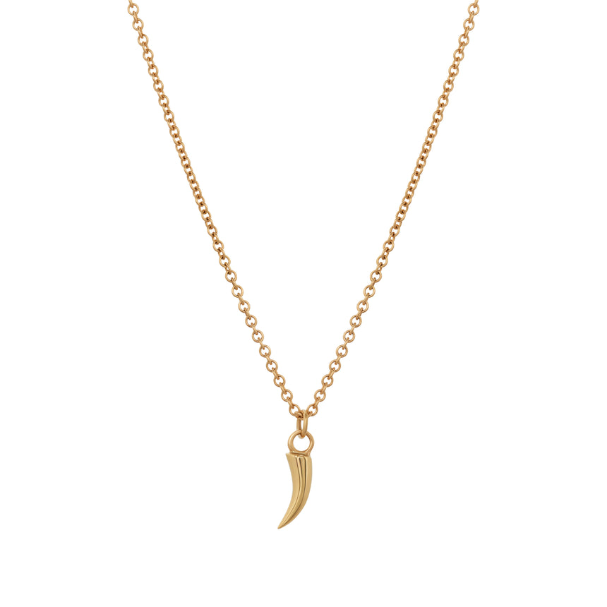 Tusk Drop Necklace - Yellow Gold
