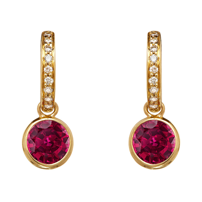 Twa Earrings - Ruby and Diamond