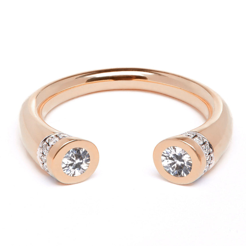 Chete Ring - Rose Gold & White Sapphire