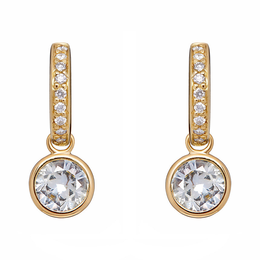 Twa Earrings - White Sapphire and Diamond